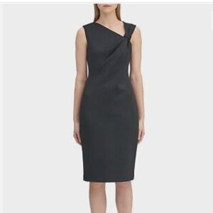 Calvin Klein ASYMMETRIC NECK SHEATH DRESS